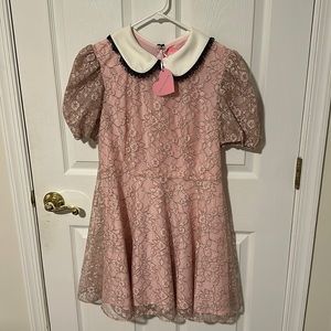 Dolls Kill floral lace a line dress